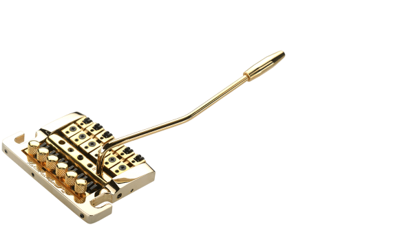 Kahler Pro 2220T-GX Gold 6 String Stud Mount Standard Guitar Bridge with Brass Cam and Teflon Glass Saddles